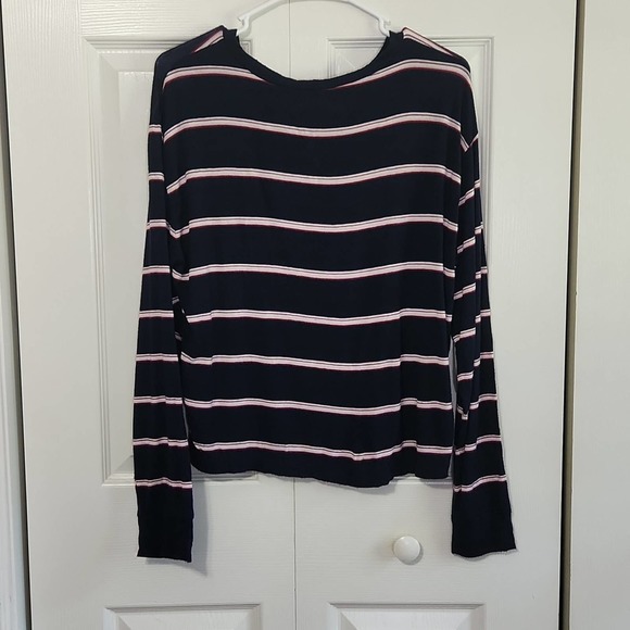 Aeropostale Women's Seriously Soft Tomboy Tee Size Med Long Sleeve Striped - Picture 2 of 8